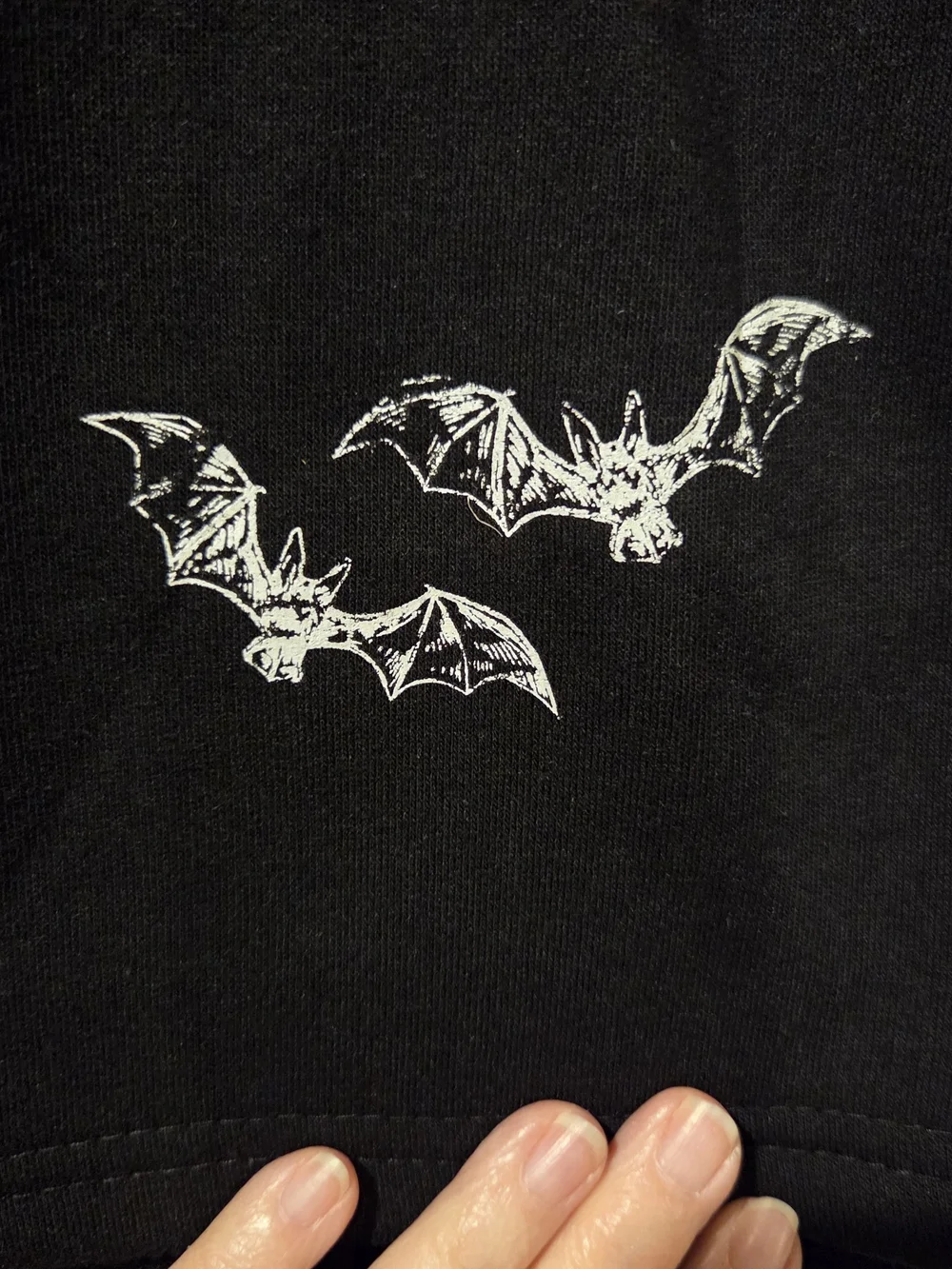 Black Fleece Lounge/Sleep Shorts with White Bat Detail